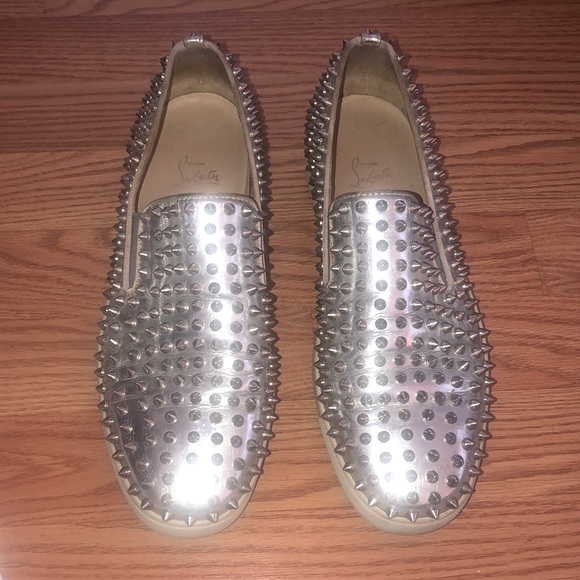 Christian louboutin spike boat slides size 43/10. Good condition. main image 4